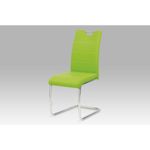Jídelní židle WE-5076 LIM, limetkově zelená koženka