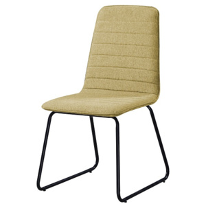 Jídelní židle s kovovou konstrukcí a zeleno žlutou látkou TK2051