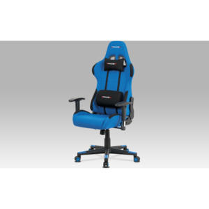 Kancelářská židle, modrá látka, houpací mech., plastový kříž