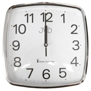 Stříbrné hranaté rádiem řízené levné hodiny JVD RH616.2
