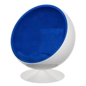 Křeslo Kula inspirované Ball Chair bílo-modrá