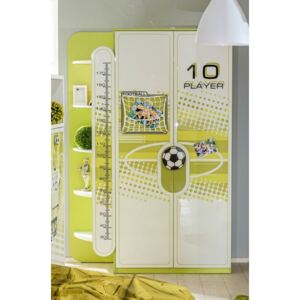 Dětská šatní skříň Messi - zelená/bílá
