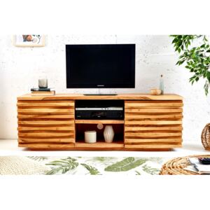 Televizní stolek RELIEF 150 CM masiv akácie Nábytek | Obývací pokoj | Televizní stolky