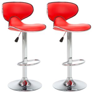 Barové židle Marisa z umělé kůže 2 ks | červené