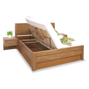 Zvýšená postel Concepta 2, s úložným prostorem, masiv buk,140x200