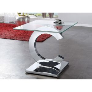 (3309) MILANO luxusní odkládací stůl chrom/sklo