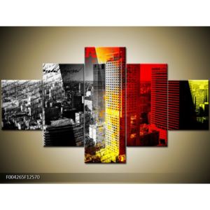 Moderní obraz červenočerných mrakodrapů (F004265F12570)