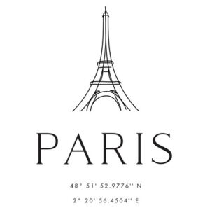 Ilustrace Paris coordinates with Eiffel Tower, Blursbyai