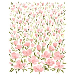 Ilustrace Field of pink watercolor flowers, Blursbyai