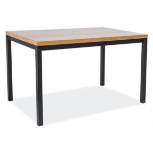 Jídelní stůl - NORMANO, 150x90 cm, dýha dub/černá