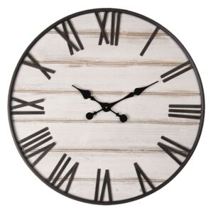 Dřevěné hodiny s římskými číslicemi a patinou Agate – Ø 70*5 cm / 1*AA
