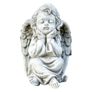 Zahradní betonová dekorace sedící anděl - 15*16*21cm