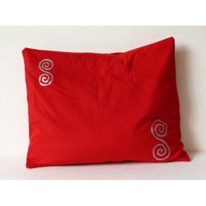S radostí - vlastní výroba Pohankový polštářek na spaní červený - spirály Velikost: 35 x 40 cm