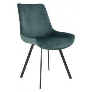 House Nordic Jídelní židle DRAMMEN tyrkys zelená / černá podnož