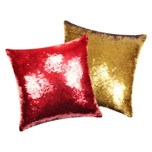 TOP Povlak na polštářek s flitry 40x40 Červená/zlatá