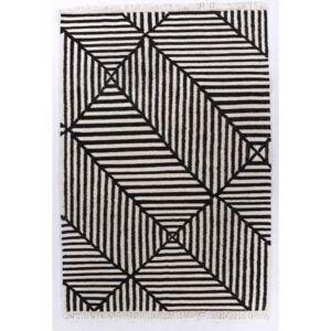 Koberec TOM TAILOR VINTAGE CRISSCROSS BLACK / WHITE - 65x135 cm