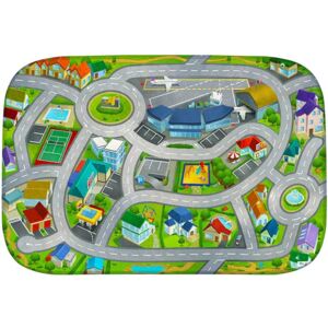 HOUSE OF KIDS Dětský hrací koberec Letiště 3D Ultra Soft 130x180 zelený