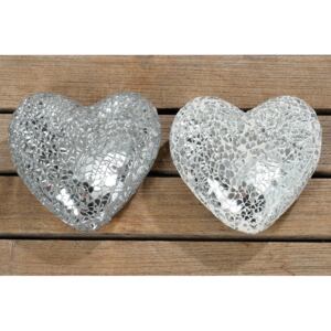 Dekorační srdce MOSAIC Boltze cement sklo 12x12x4 cm