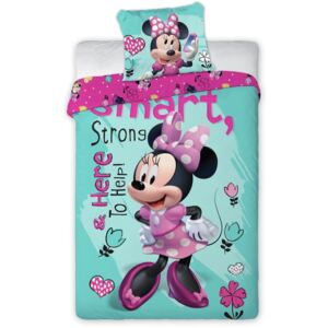 Povlečení hladká bavlna - Myška Minnie 140x200+70x90