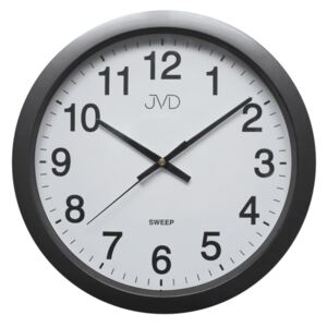 Černé plastové nástěnné netikající tiché hodiny JVD sweep HP611.2