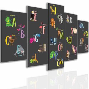 Obraz abeceda pro děti + háčky, hřebíčky, čistící hadřík ZDARMA Velikost (šířka x výška): 100x50 cm