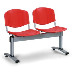 EUROSEAT Plastová lavice do čekáren LIVORNO, 2 místa, červená