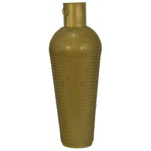 Kovová váza, zlatá patina, 25x25x77cm