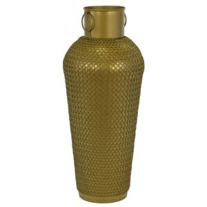 Kovová váza, zlatá patina, 25x25x64cm