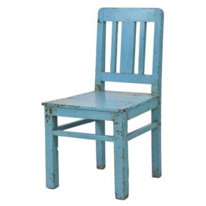 Sanu Babu Stará židle z teakového dřeva, tyrkysová patina, 48x47x92cm