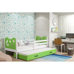 Dětská postel Miko 2 bílá/zelená - 190x80