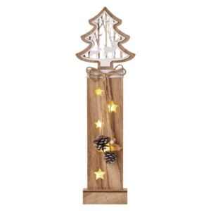 Vánoční dřevěný LED strom 48cm, 2x AA, časovač