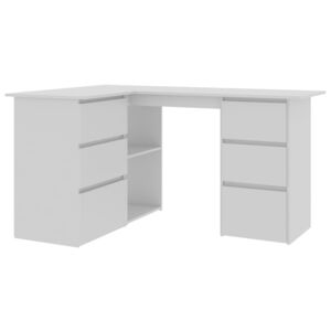 Rohový psací stůl Blanchard - dřevotříska - šedý | 145x100x76 cm