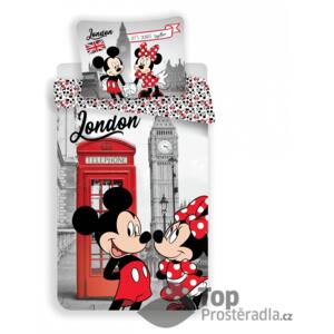 TOP Bavlněné povlečení 140x200+50x70 Mickey & Minnie in London Telephone