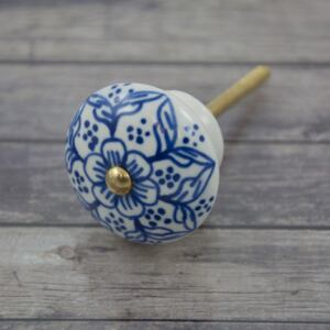 Porcelánová úchytka Blue Flower