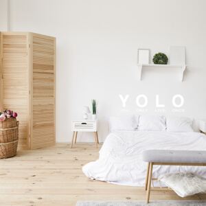 Samolepka na zeď SABLO - nápis YOLO 90x24 cm