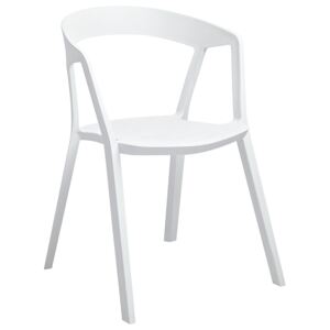 Židle VIBIA bílá - polypropylen, Sedák bez čalounění, Nohy: polypropylén, kov, barva: bílá, s područkami plast