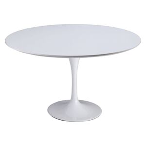 Stůl TULIP * 120 - deska skleněné vlákno bílá, 120 x 120 cm, bílá , kov