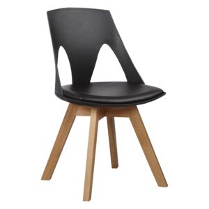 Židle HOLEY s černým polštářem - dubový základ