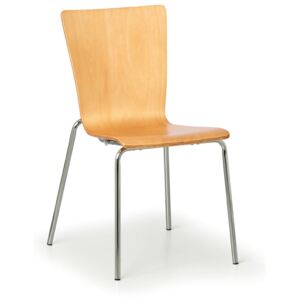 Dřevěná židle s chromovannou konstrukcí CALGARY 19, přírodní