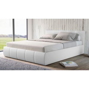Sofos Čalouněná postel VERONA 180x200 cm, bílá, s úložným prostorem