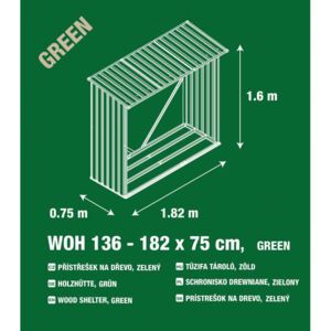 Přístřešek na dřevo G21 WOH 136 - 182 x 75 cm, zelený