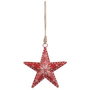 Závěsná červená vánoční hvězda - 16*3*16 cm