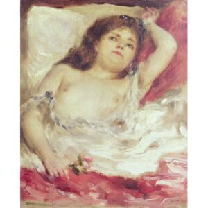 Obraz, Reprodukce - Semi-Nude Woman in Bed: The Rose, before 1872, Pierre Auguste Renoir