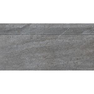 RAKO Quarzit DCPSE738, schodovka, tmavě šedá, kalibrovaná, 30 x 60 x 1 cm