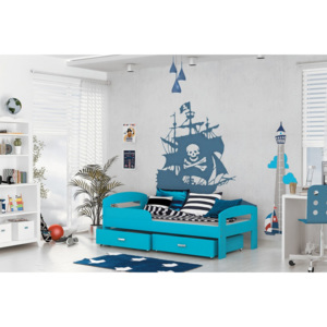 Dětská postel GRES Color, 160x80 - modrá barva