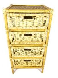 Ratanový prádelník 4 zásuvky - světlý med