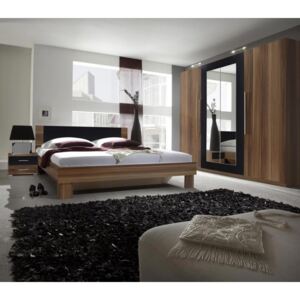 Ložnice Vera II, Barva: červený ořech + černý, Rozměr postele: 160 x 200 cm