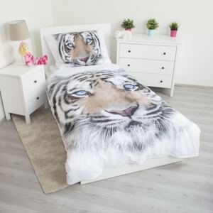 Jerry Fabrics Povlečení Tygr white - 140x200, 70x90, 100% bavlna