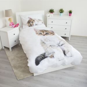 Jerry Fabrics Povlečení Kitten white - 140x200, 70x90, 100% bavlna