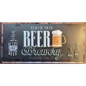 Cedule Beer Brewery 30,5cm x 15,5cm Plechová cedule